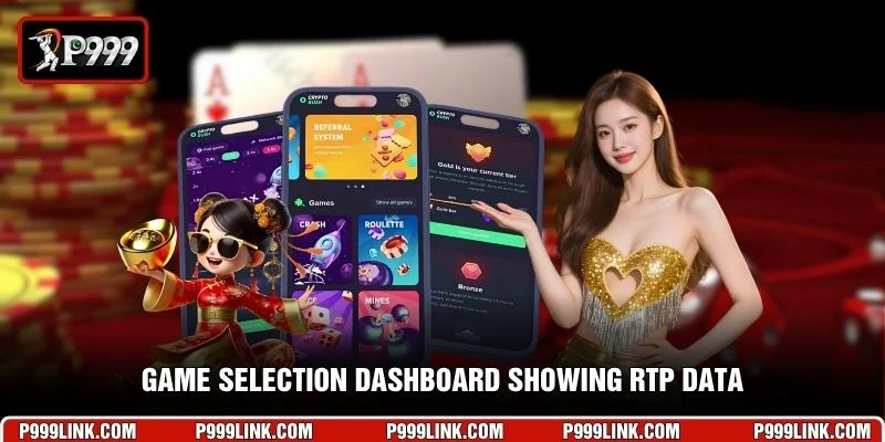 Game selection dashboard showing RTP data