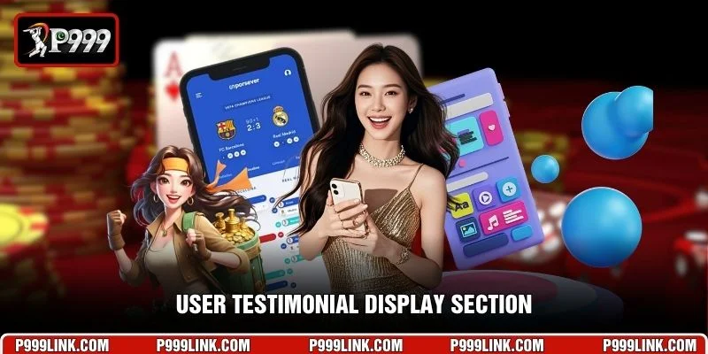 User testimonial display section