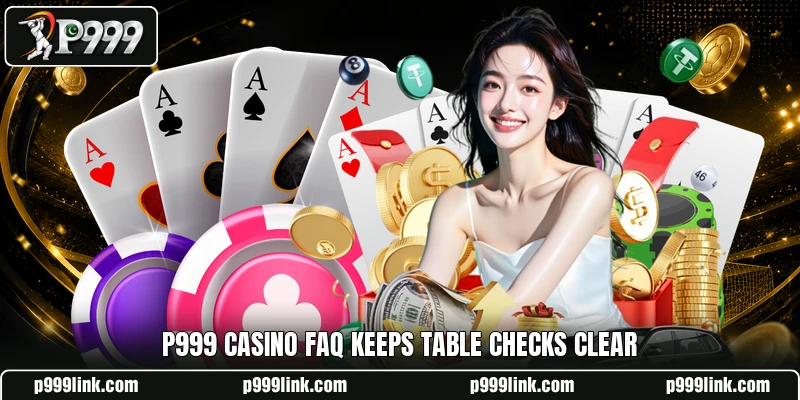 P999 Casino FAQ keeps table checks clear